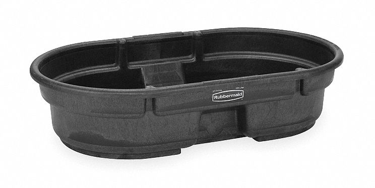 Stock Tank, L 52, W 31, Cap 50 Gal, Black