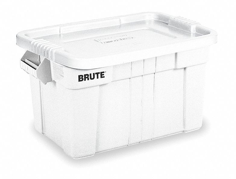 Tote Storage Container, L 27 1/8, White