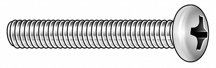 Mach Screw, Pan, 8-32x1, Pk 8000
