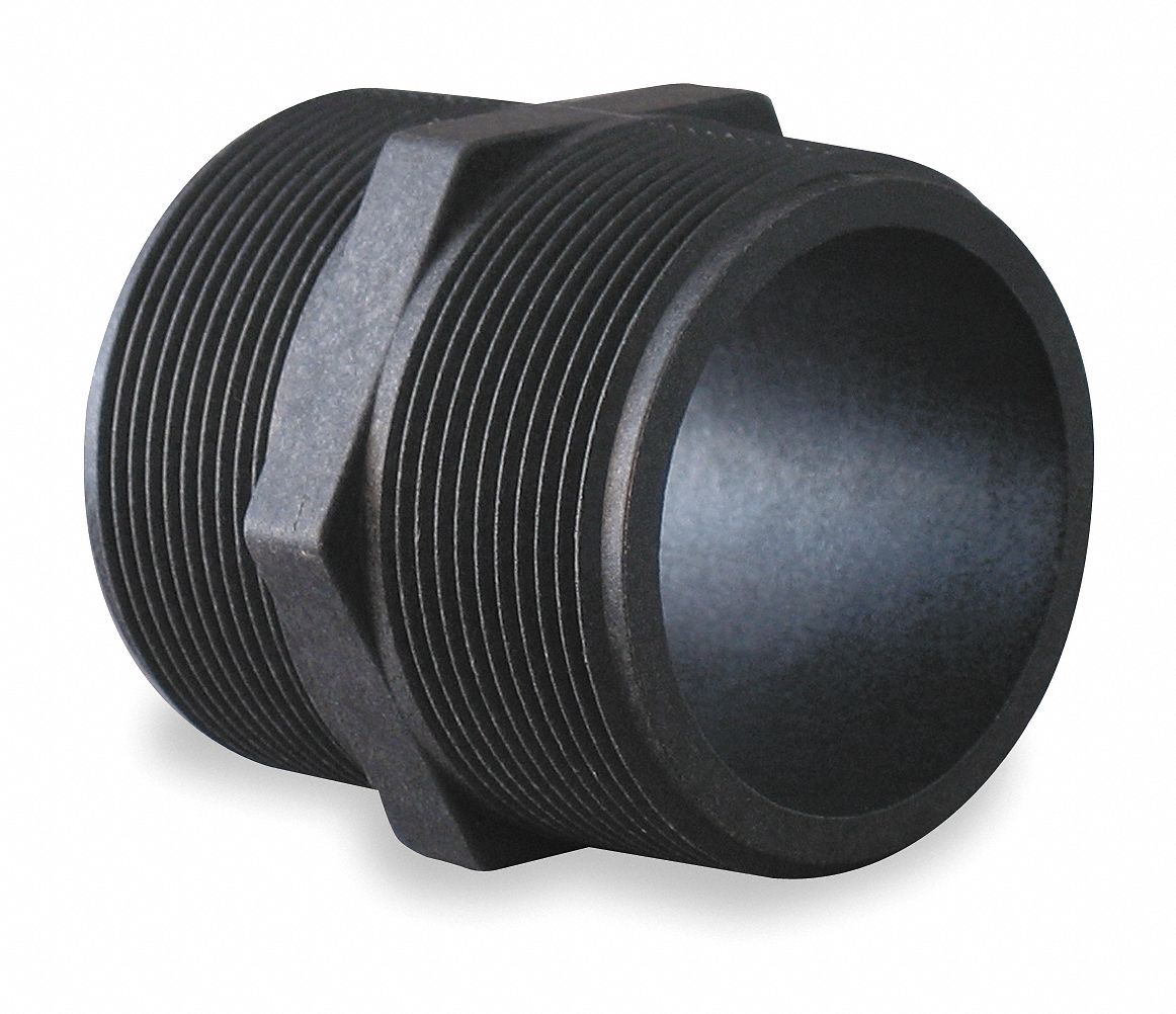 Pipe Nipple, 1 In, MPT, 150 PSI, Black