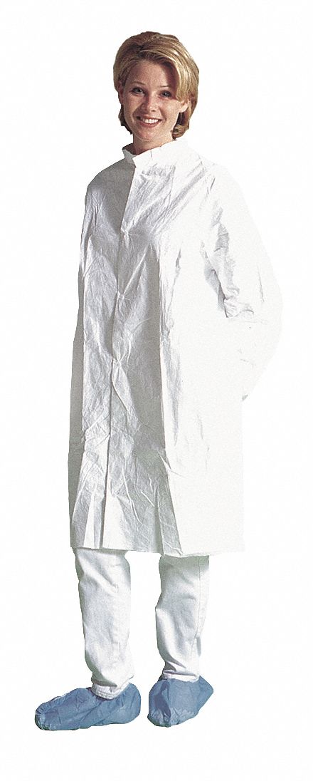 Cleanroom Coat, XL, Tyvek(R), Wht, PK30