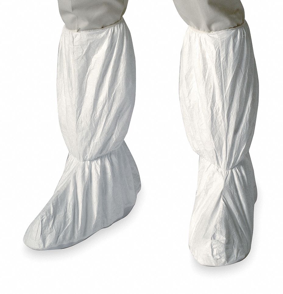 Boot Covers, Slip Resist, XL, Wh, PK100