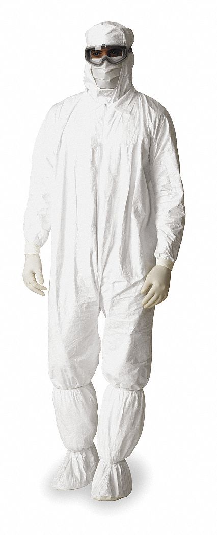 Hooded Tyvek(R), Serged, Elastic, 2XL, PK 25