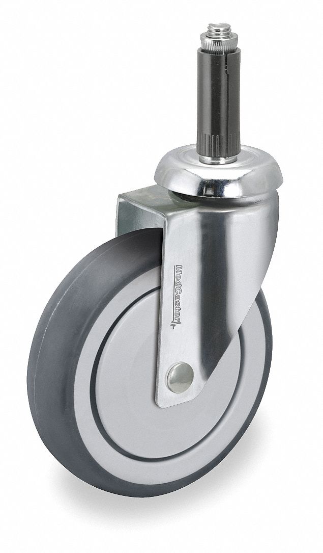 Swivel Stem Caster, 3 In, 190 lb, TPR