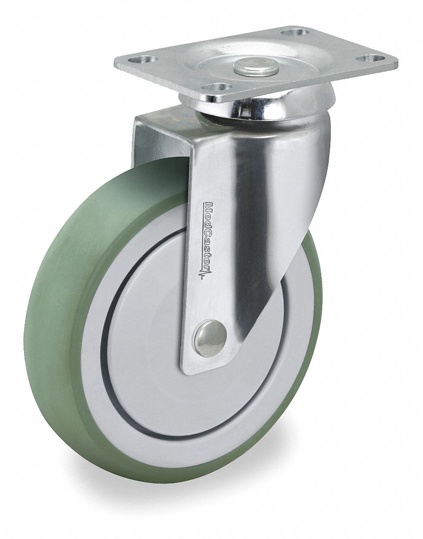 Swivel Plate Caster, 240 lb, 6 In Dia