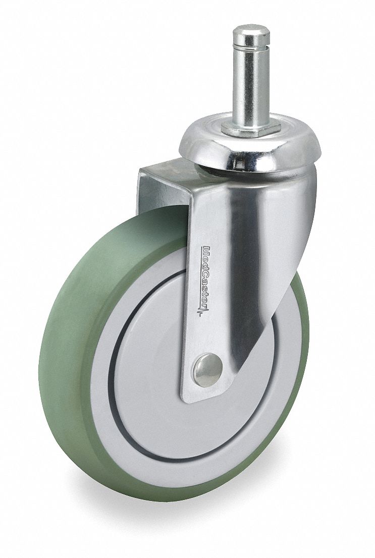 Swivel Stem Caster, 5 In, 220 lb, TPR