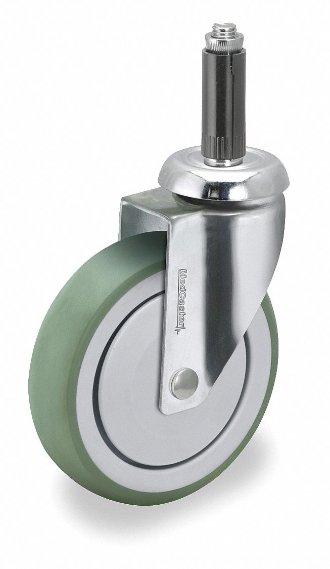 Swivel Stem Caster, 6 In, 240 lb, TPR