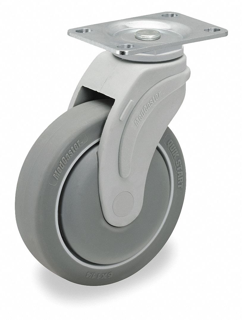Swivel Plate Caster, 325 lb, 5 In Dia