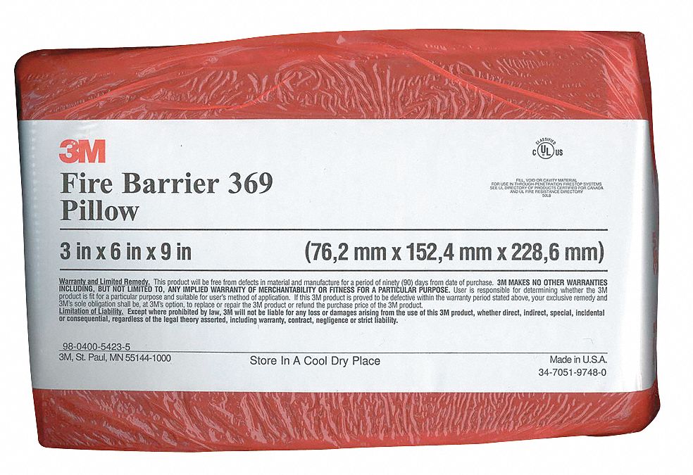 Fire Barrier Pillow, 9 In. L, 6 In. W