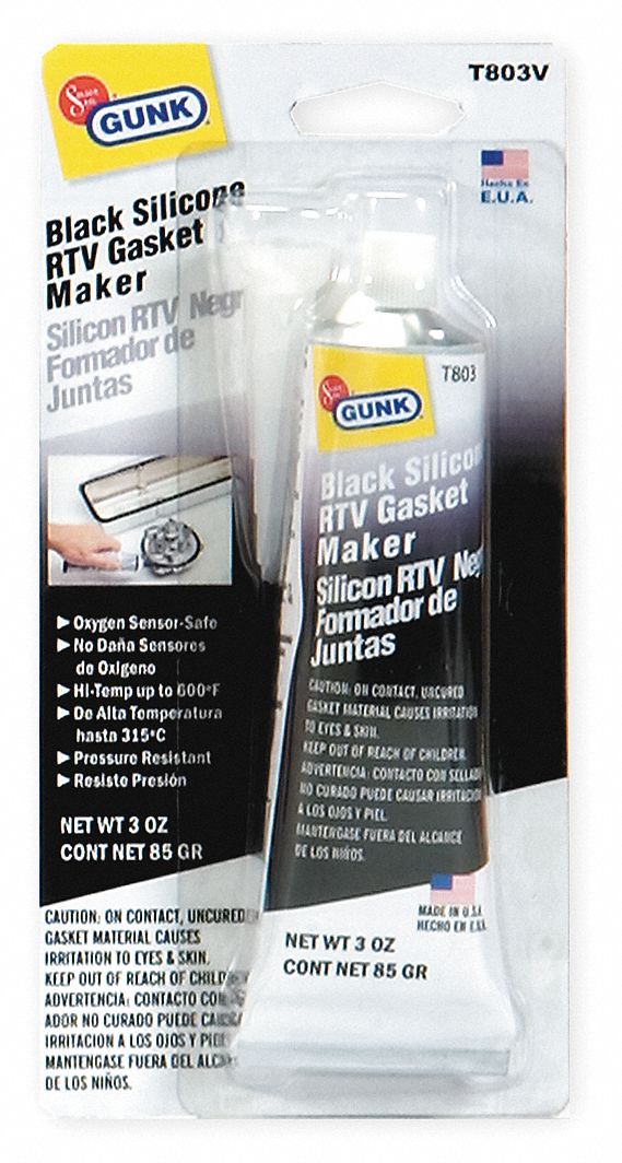 Silicone RTV Gasket, Sealant Compound, Blk