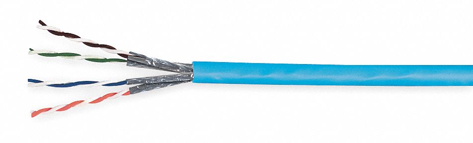 Cable, Cat 6A, Plenum, Shielded, Yel, 1000Ft