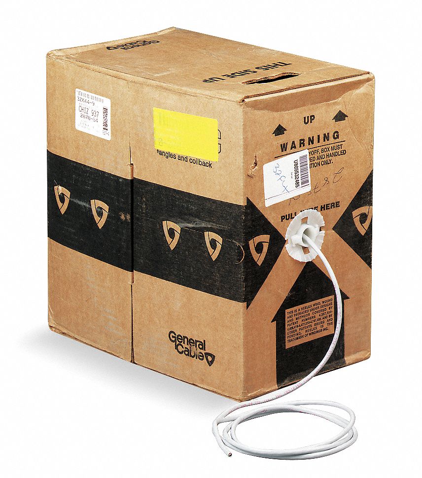 Cable, Plenum, Cat 6, 23AWG, White