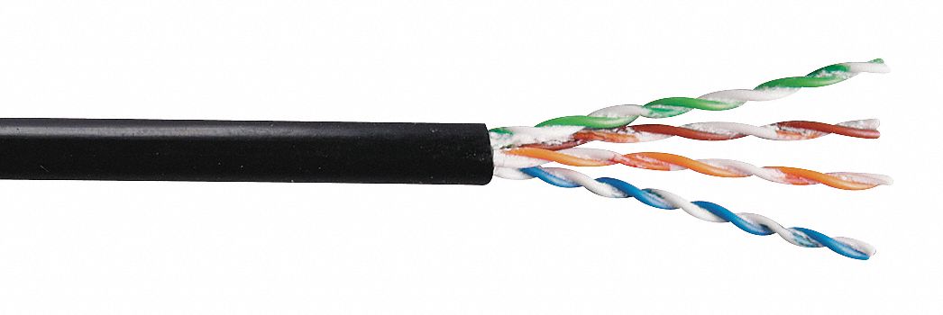 Cable, Cat 6, Black, 23AWG, 1000Ft