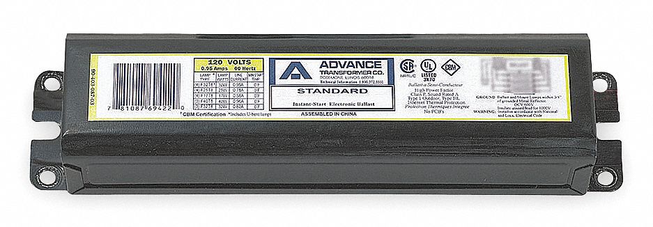 Electronic Ballast, T8 Lamps, 120V