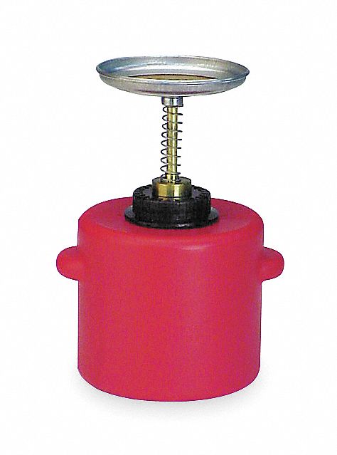 Plunger Can, 1 Gal., Polyethylene, Red