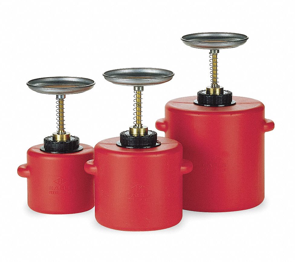 Plunger Can, 1 qt., Polyethylene, Red