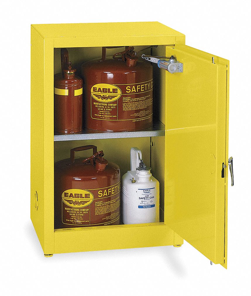 Flammable Safety Cabinet, 12 Gal., Yellow
