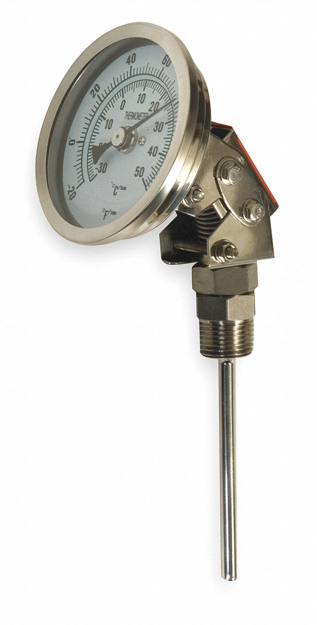 Bimetal Thermom, 3 In Dial, -20 to 120F
