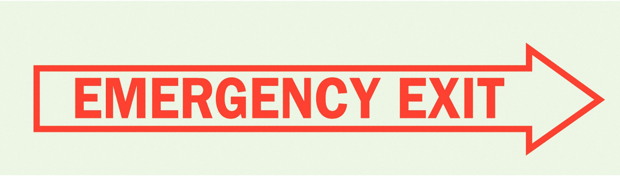 Emergency Exit Sign, 3-1/2 x 10In, R/GRN