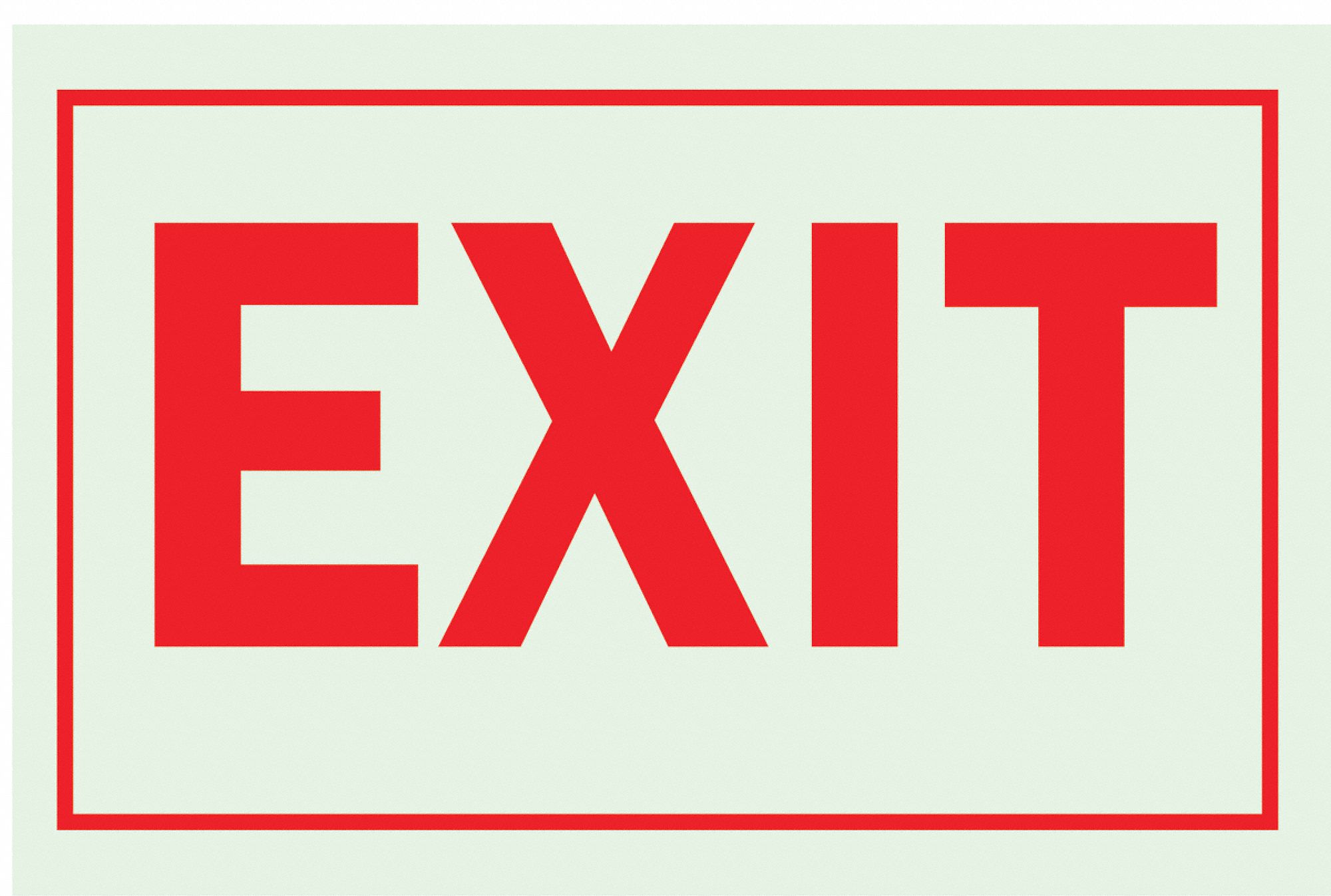 Exit Sign, 10 x 14In, R/WHT, Exit, ENG, Text
