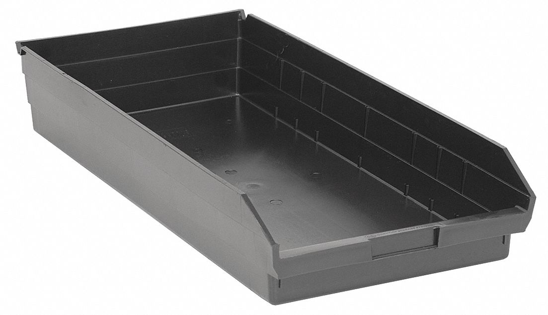 Shelf Bin, Recycled, L 23 5/8, W 11 1/8, Blk