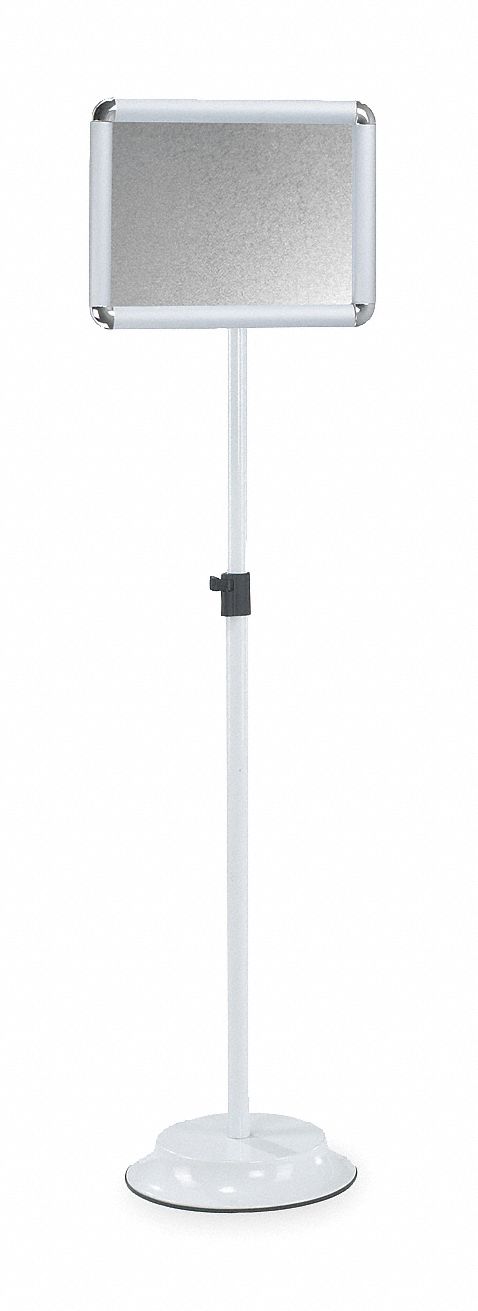 Sign Holder, Pedestal, 14x11, Steel, Silver