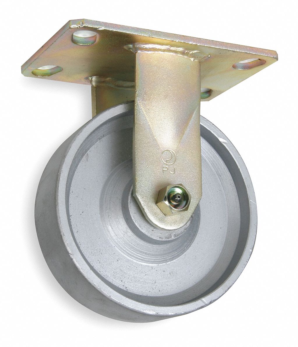 Rigid Plate Caster, 1750 lb, 6 In Dia