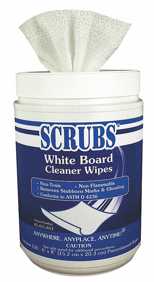 Dry Erase Board Cleaner Wipes, 6 x 8