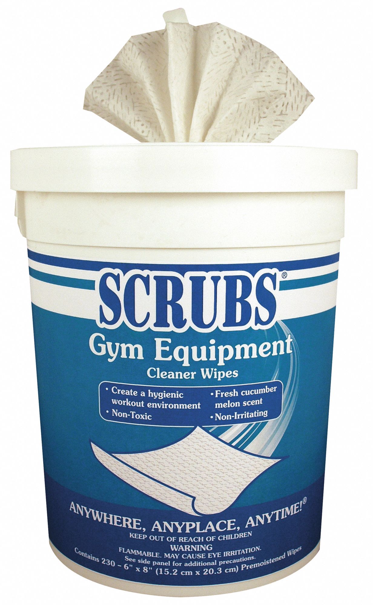 GYM EQUIP WIPE, Premoistened, Count 230