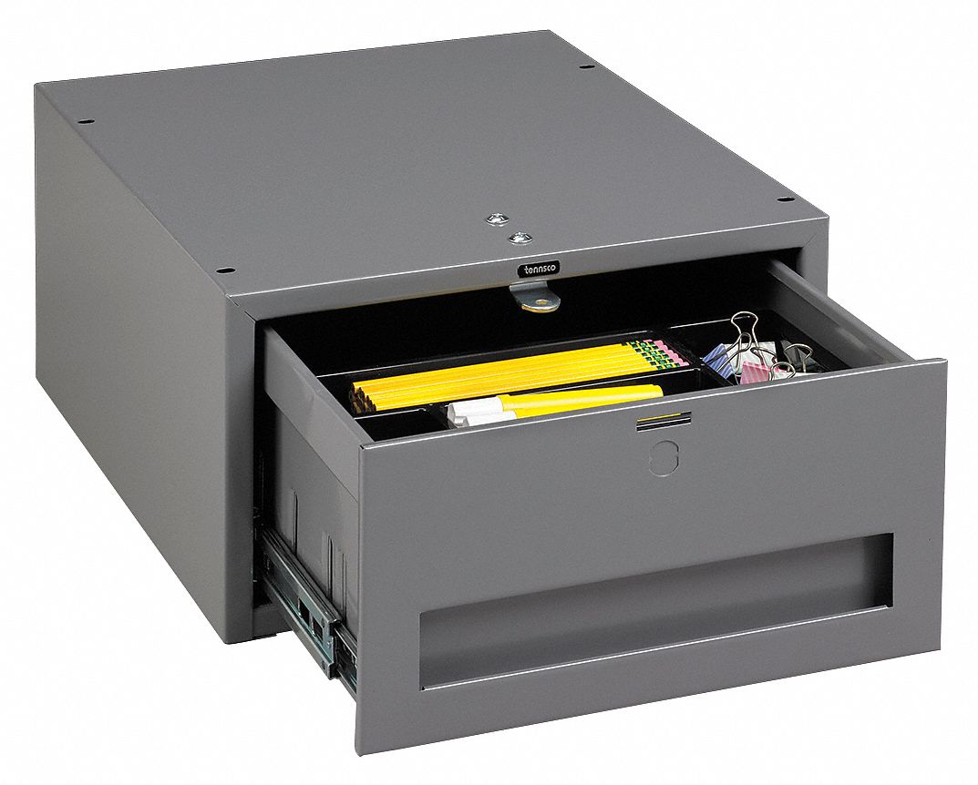 Stackable Drawer, 15W x 18D x 8-1/4H, Gray