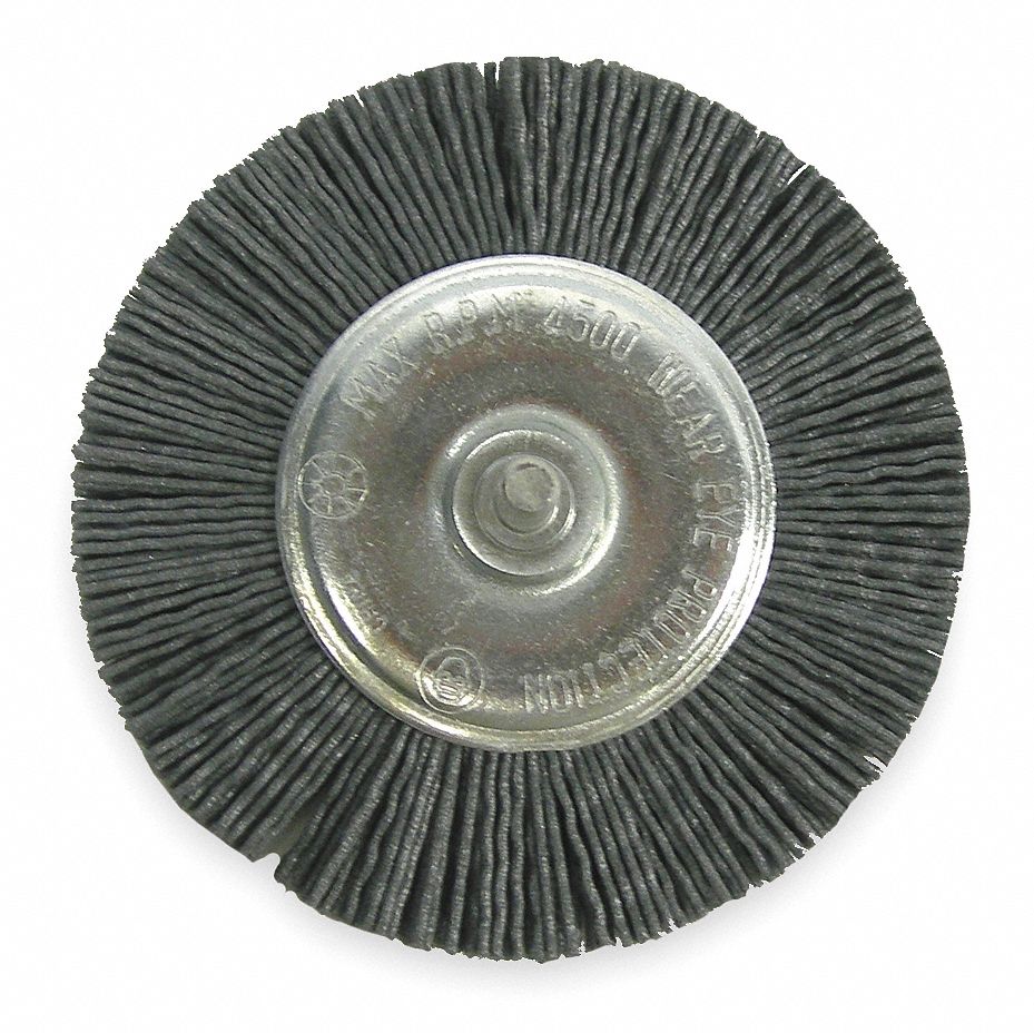 Wheel Brush, 4 In Dia, Nylon (X-Coarse)