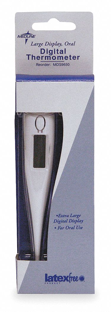 Digital Thermometer, Oral, Plastic, 2 In L