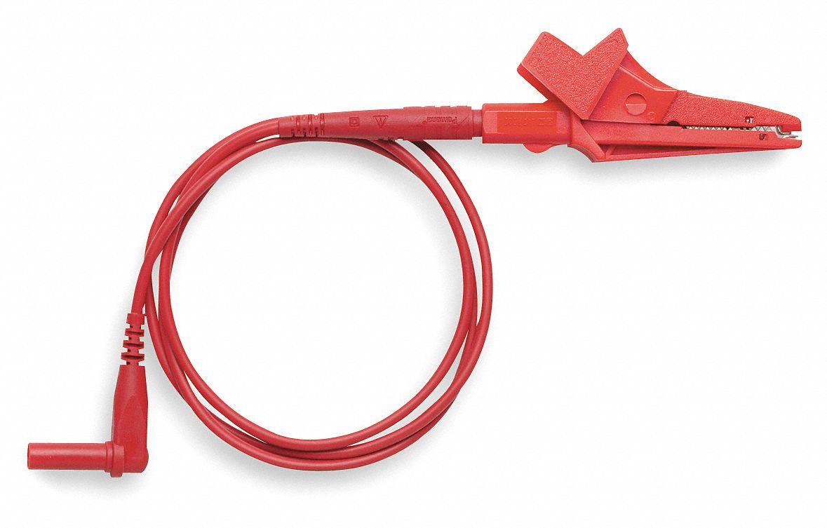 Alligator Clip Test Lead, 36 In. L, Red
