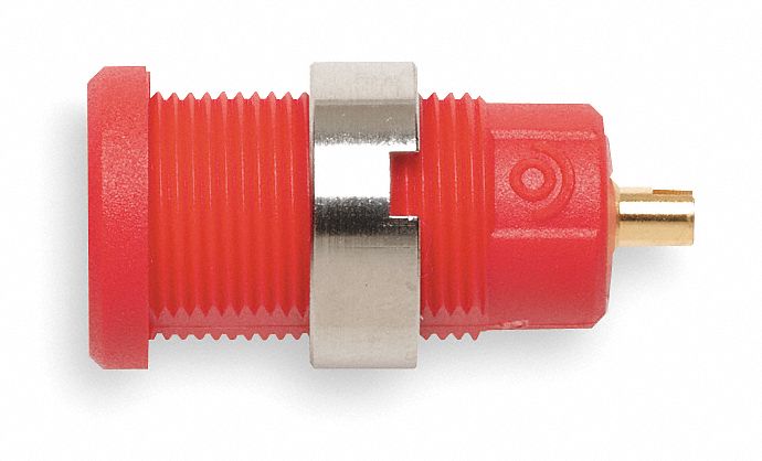 Panel Mount Banana Jack, 25A, Red, PK 10