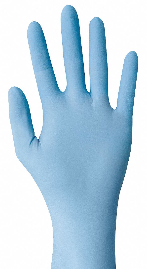 Disposable Gloves, Nitrile, L, Blue, PK100