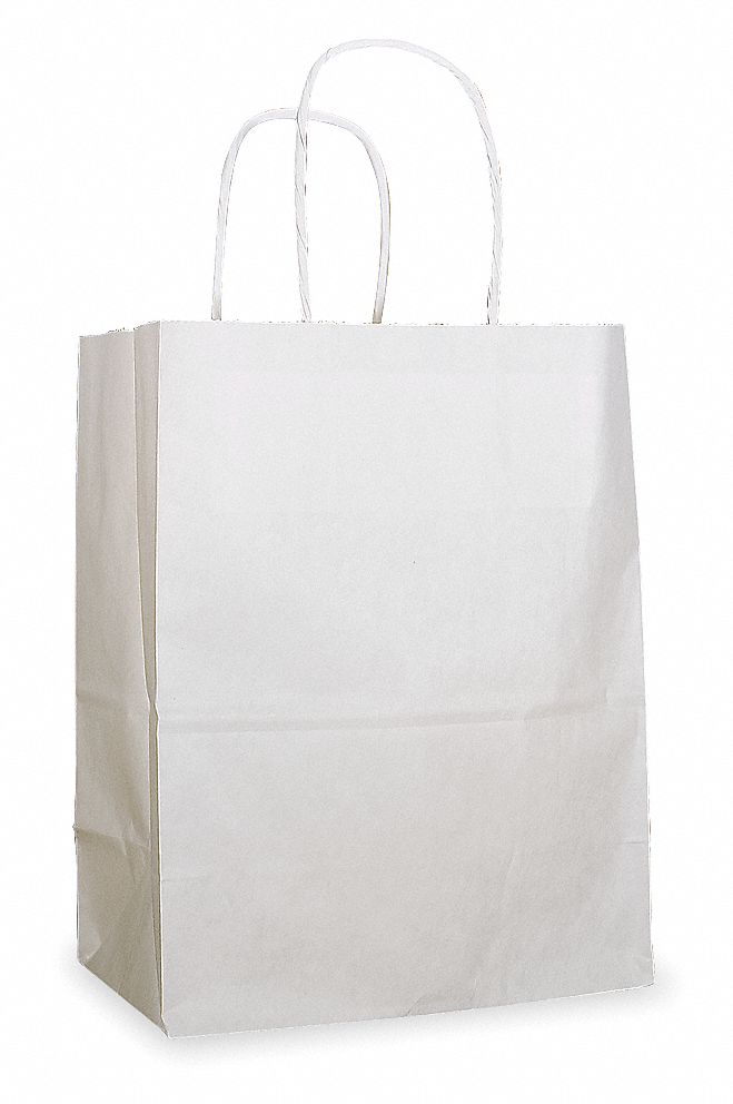 Paper Bag, White, 8 In. H, PK 250