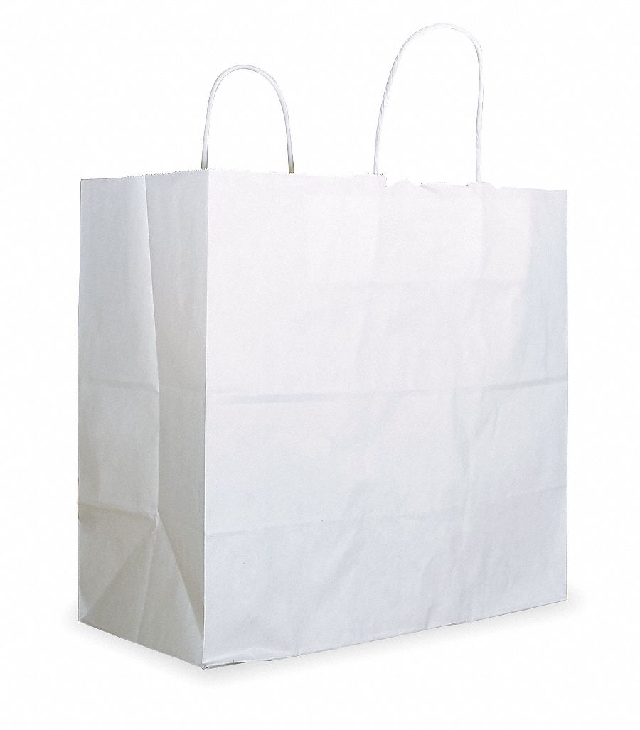 Paper Bag, 13 In. H, White, PK 250
