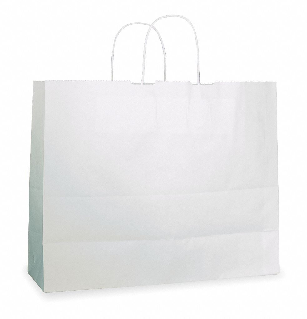 Paper Bag, White, 18 In. H, PK 200