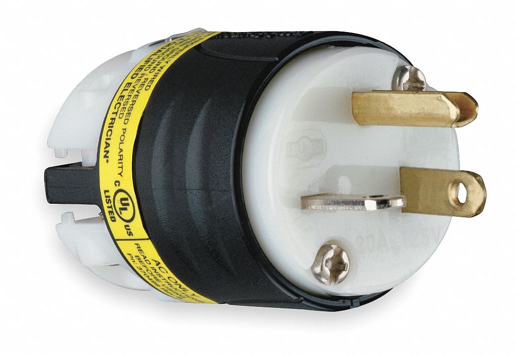 Straight Blade Plug, 20A AC, 5-20P