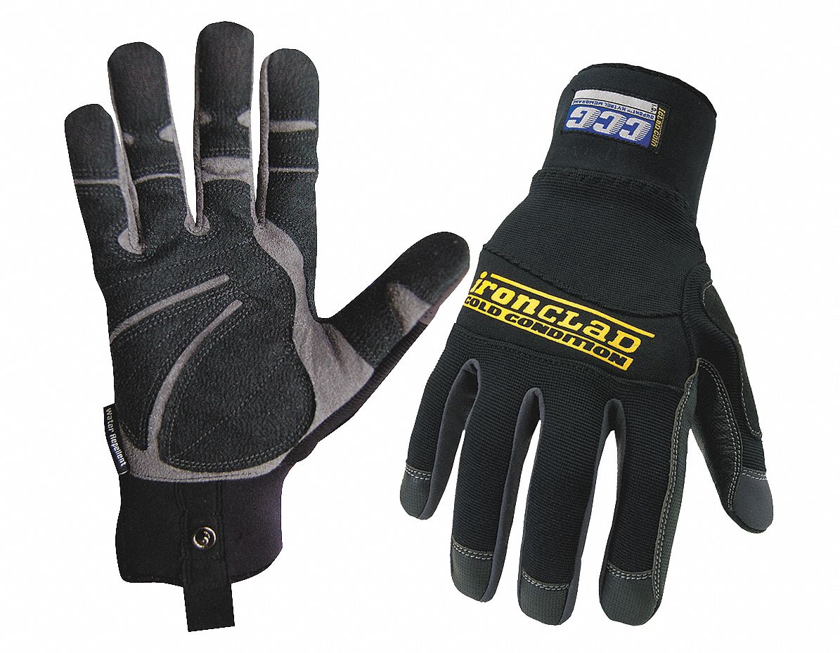 Cold Protection Gloves, S, Black, PR