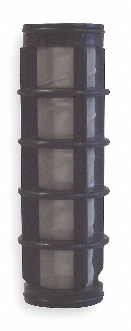 Filter Screen, Black, 5 In L, Dia 1 1/4 In