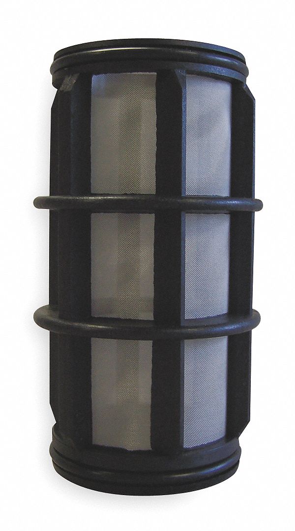 Filter Screen, Black, 5 In L, Dia 2 In