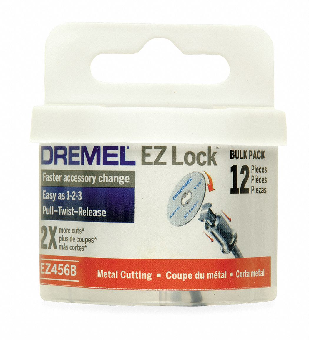 E Z Lock Cut Off Wheel, 1 1/2 In Dia, Pk12