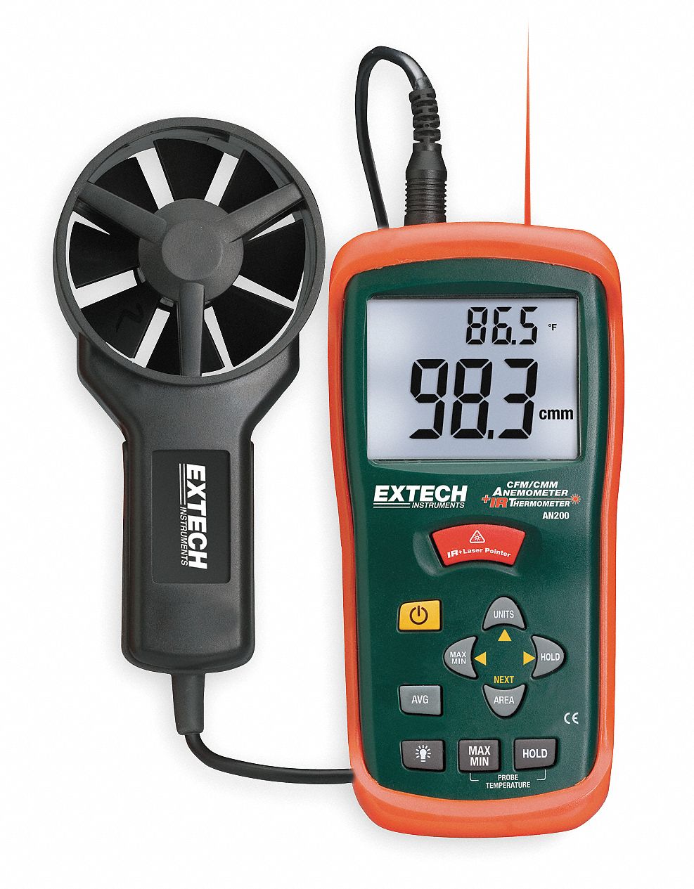 Anemometer with IR Temperature, Vane