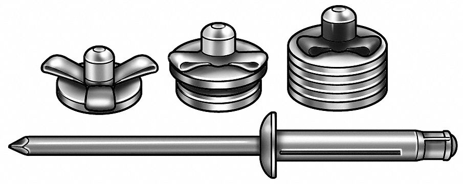 Rivet, Flange, 3/16 D, 2.01 In L, PK50