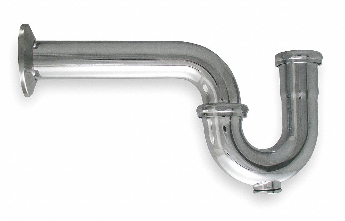 P Trap, 17 Gauge, Brass, Pipe Dia 1 1/2 In