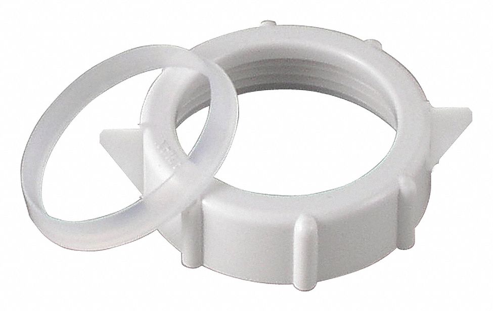 Slip Nut, Plastic, Pipe Dia 1 1/4 In, PK 10