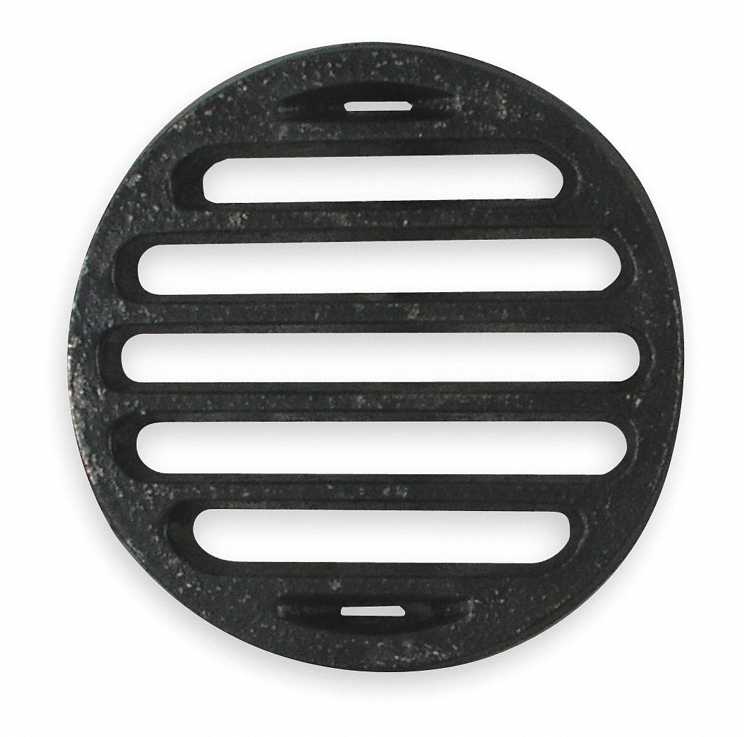 Shower Drain Grid, Pipe Dia 4 In, CI