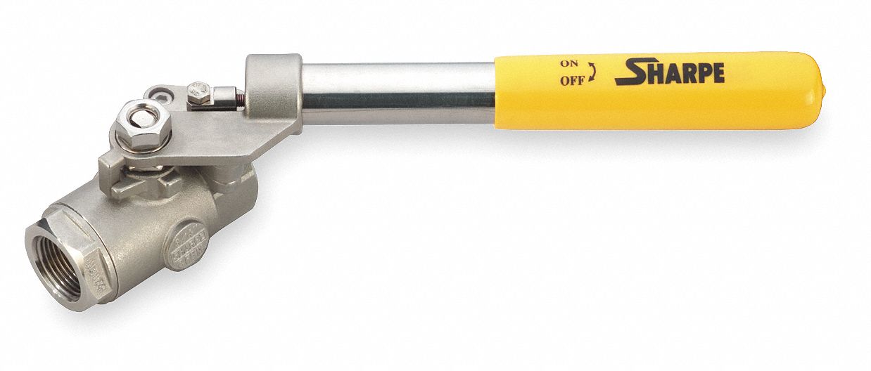 Ball Valve, 2 PC, Stainless Steel, 3/8 In