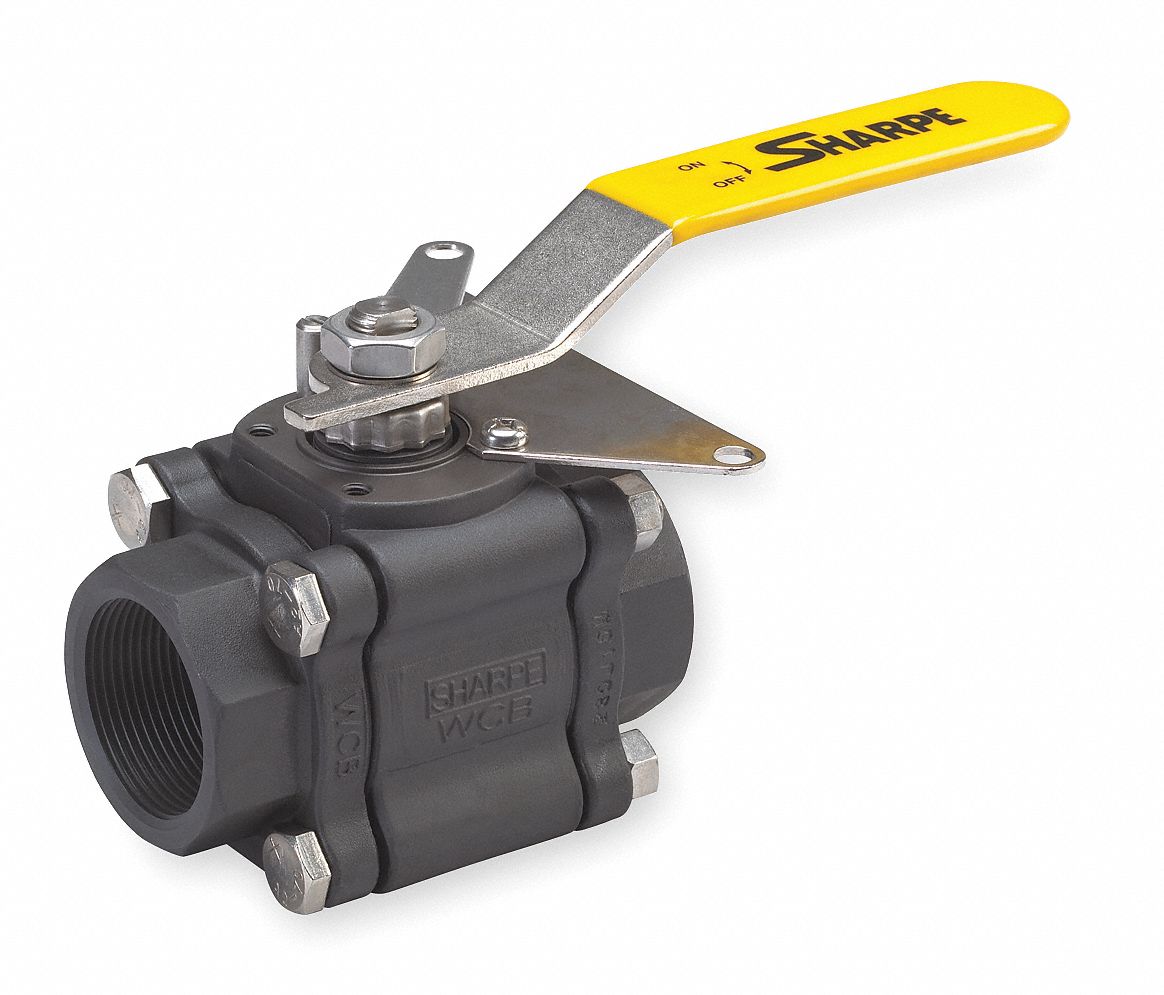 Ball Valve, 3 PC, Carbon Steel, 1 1/2 In